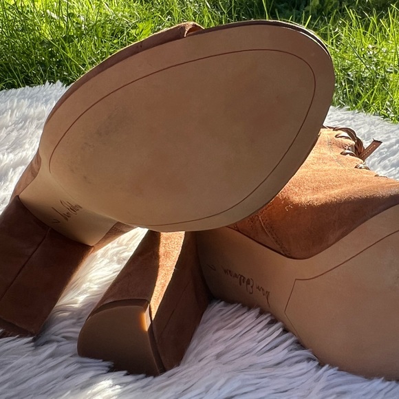 NWOT • Sam Edelman Chestnut Tie Up Peep Toe Chunky Heel - Picture 7 of 16